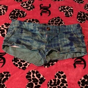 American Eagle Outfitters Blue Tie-Dye Jean Shorts